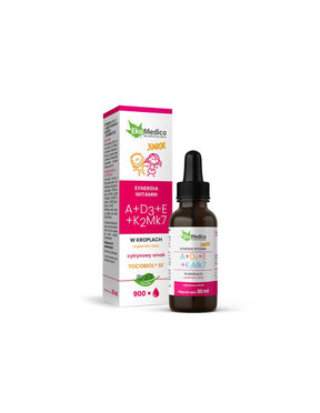 Vitamins A+D3+E+K2 (Mk7) - formula for children, drops 30 ml EkaMedica - Nutra Best Europe
