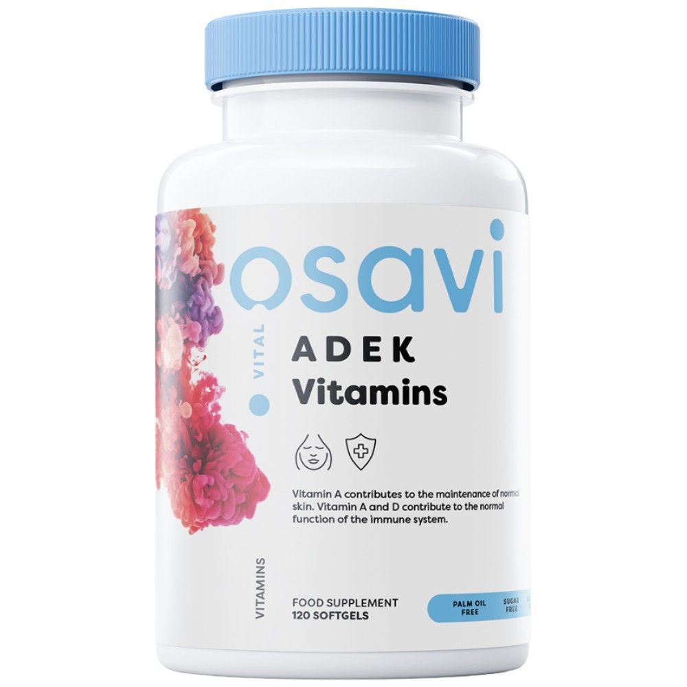 Adek vitamini | A + D + E + K | s kapsulami Quali -D® - 120 gela