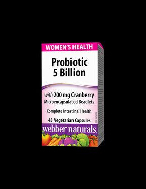 Probiotic Women's Health/ Probiotic for women 5 strains, 5 billion active probiotics + Cranberry x 45 capsules Webber Naturals - Nutra Best Europe