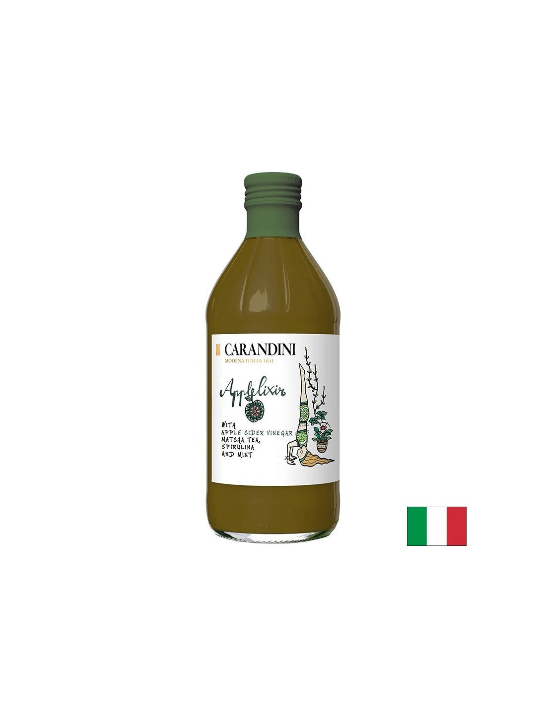 Jabolčni kis + matcha, spirulina in meta, 500 ml
