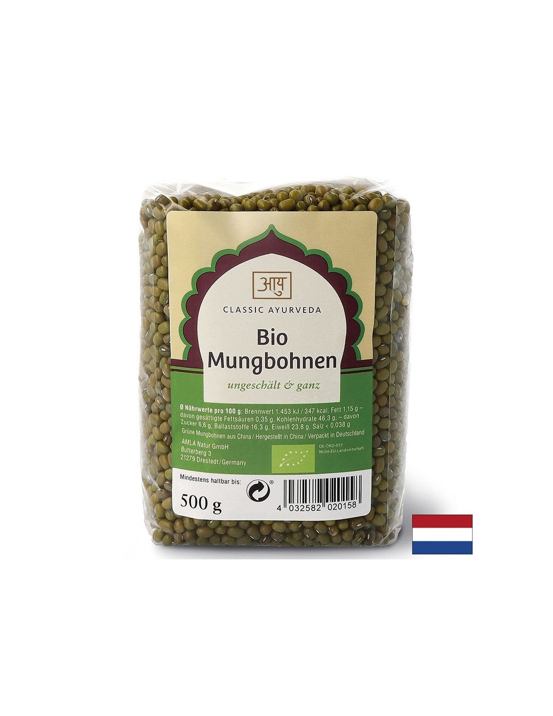 Zeleni mung fižol (nebeljeni), Bio, 500 g