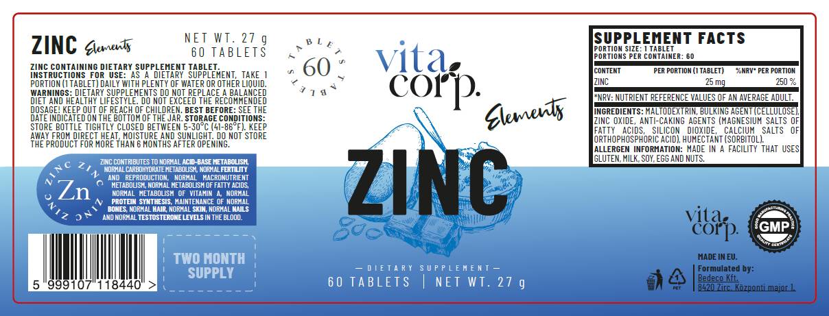 Cinkov oksid 25 mg 60 tablet