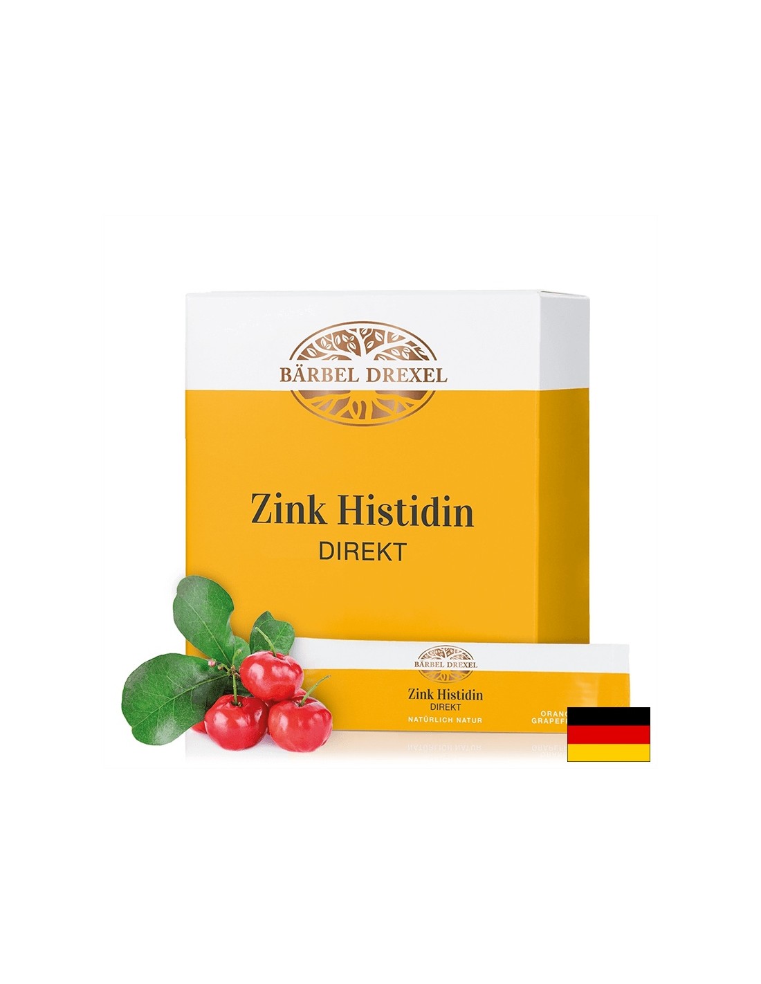 Zink Histidine DIREKT/ Cink, histidin in vitamin C, 30 vrečk x 2 gr / Okus pomaranče in grenivke <tc>Bärbel Drexel</tc>