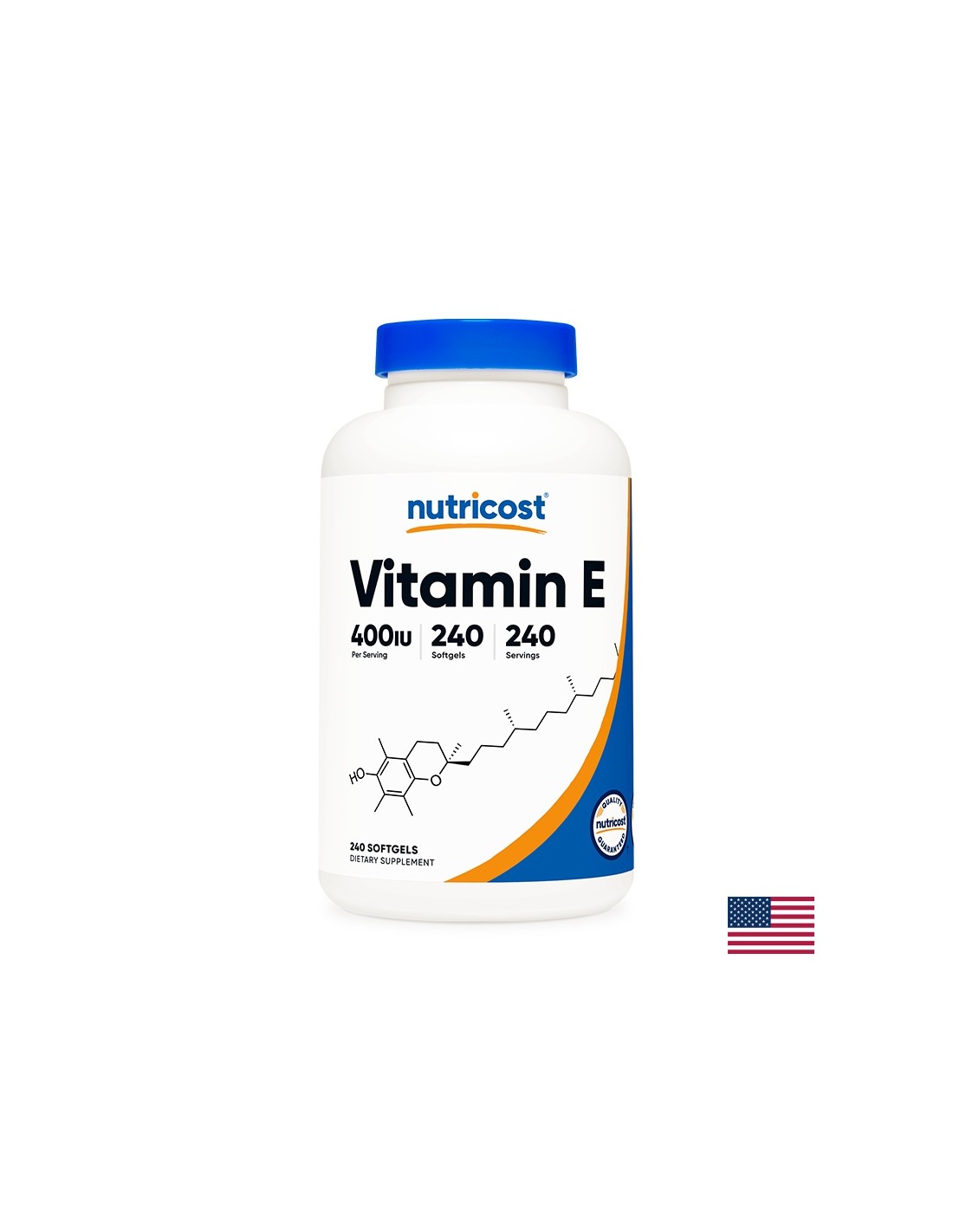 Vid, lasje in koža - Vitamin E, 400 IE x 240 mehkih kapsul <tc>Nutricost</tc>